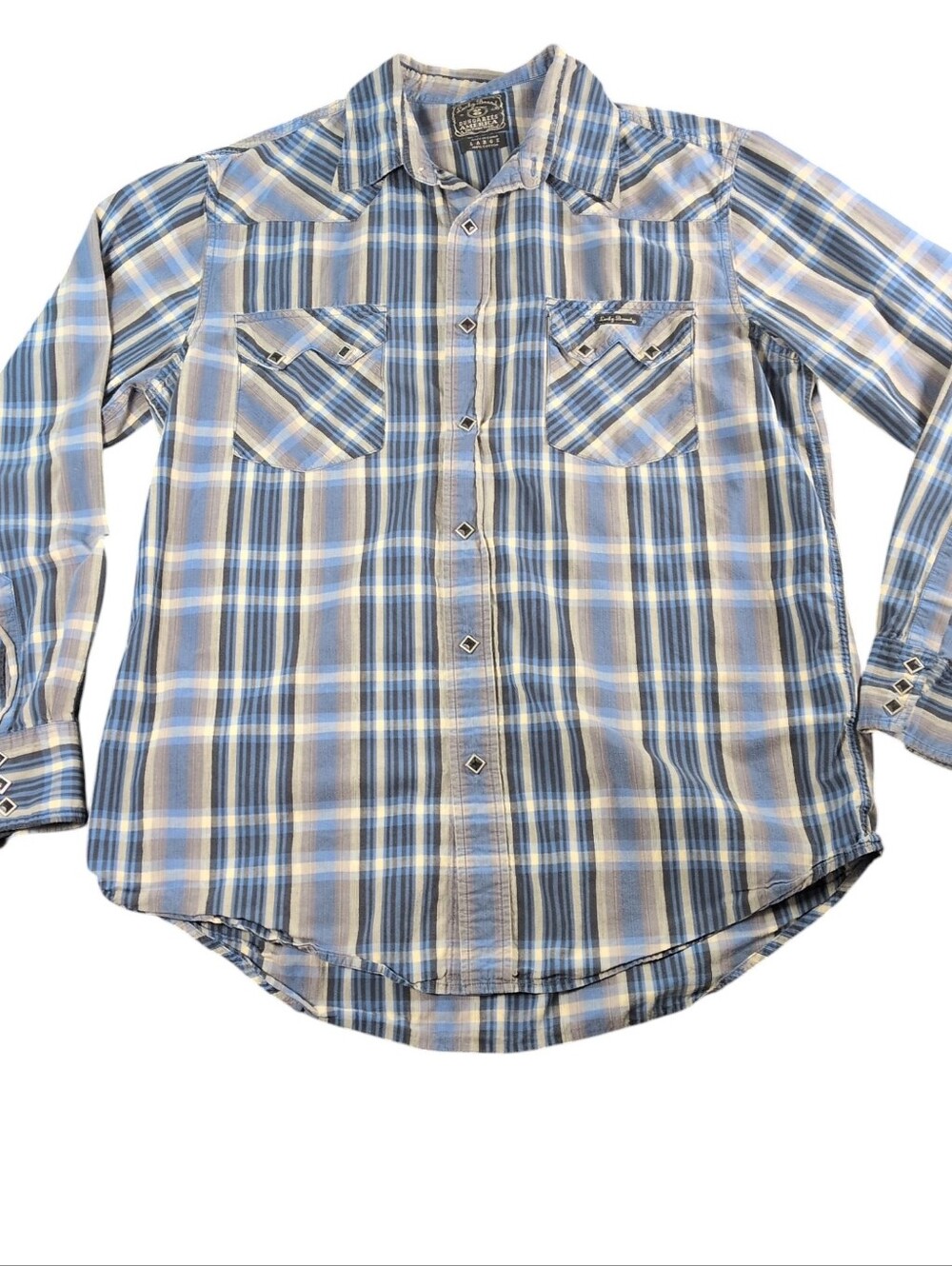 Vintage Lucky Brand Dungarees Plaid Button-Up Shirt